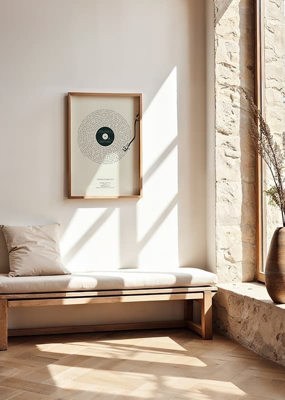 Disque vinyle graphique avec les paroles de Sinead O'Connor en noir et blanc-12