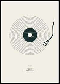 Graphic illustration of a vinyl record with Adele's lyrics-2