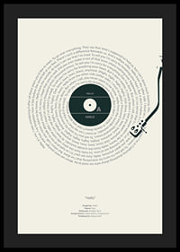 Graphic illustration of a vinyl record with Adele's lyrics-4