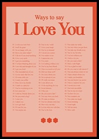 English text list with 75 ways to express love in red-pink color scheme-0
