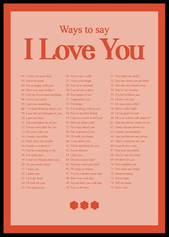 Affiche Ways To Say I Love You