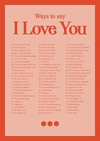 English text list with 75 ways to express love in red-pink color scheme-1