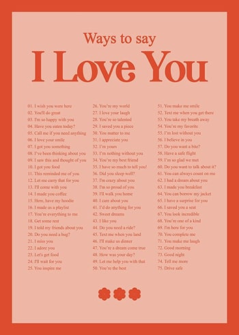 Affiche Ways To Say I Love You