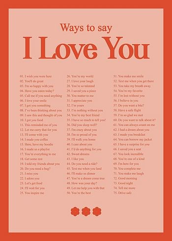 Poster Ways To Say I Love You