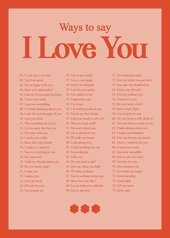 Plagát Ways To Say I Love You