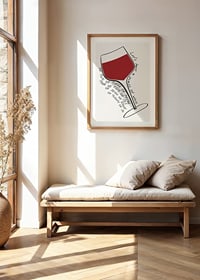 Illustrated wine glass with red drink and handwritten English text-8