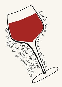 Illustrated wine glass with red drink and handwritten English text-7