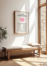 Text-based layout with daily affirmations and pink heart-2