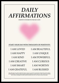 Text-based layout with daily affirmations and pink heart-0