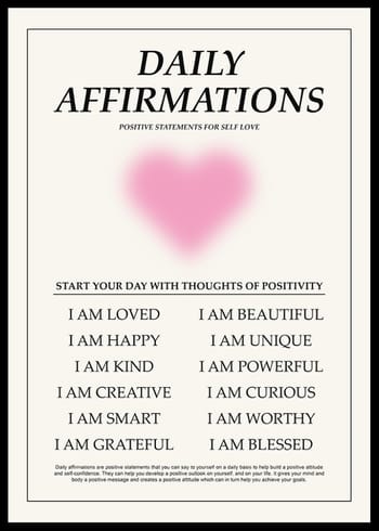 Poster Daily Affirmations