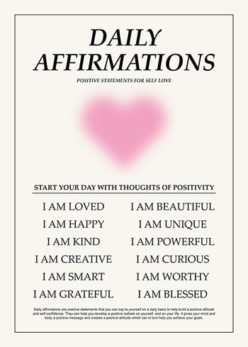 Poster Daily Affirmations