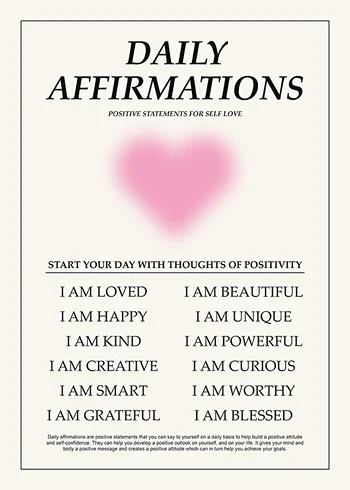 Poster Daily Affirmations