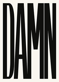 Graphic text with the word DAMN in black capital letters-7