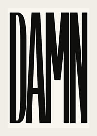 Graphic text with the word DAMN in black capital letters-3