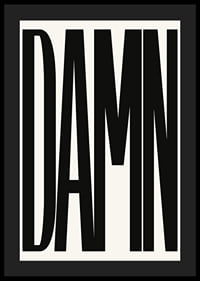 Graphic text with the word DAMN in black capital letters-4