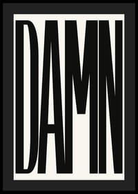Grafische tekst met het woord DAMN in zwarte hoofdletters-4