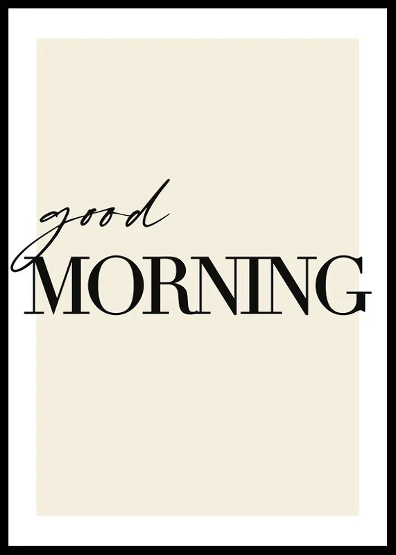 Typography with the text good morning on beige background-12