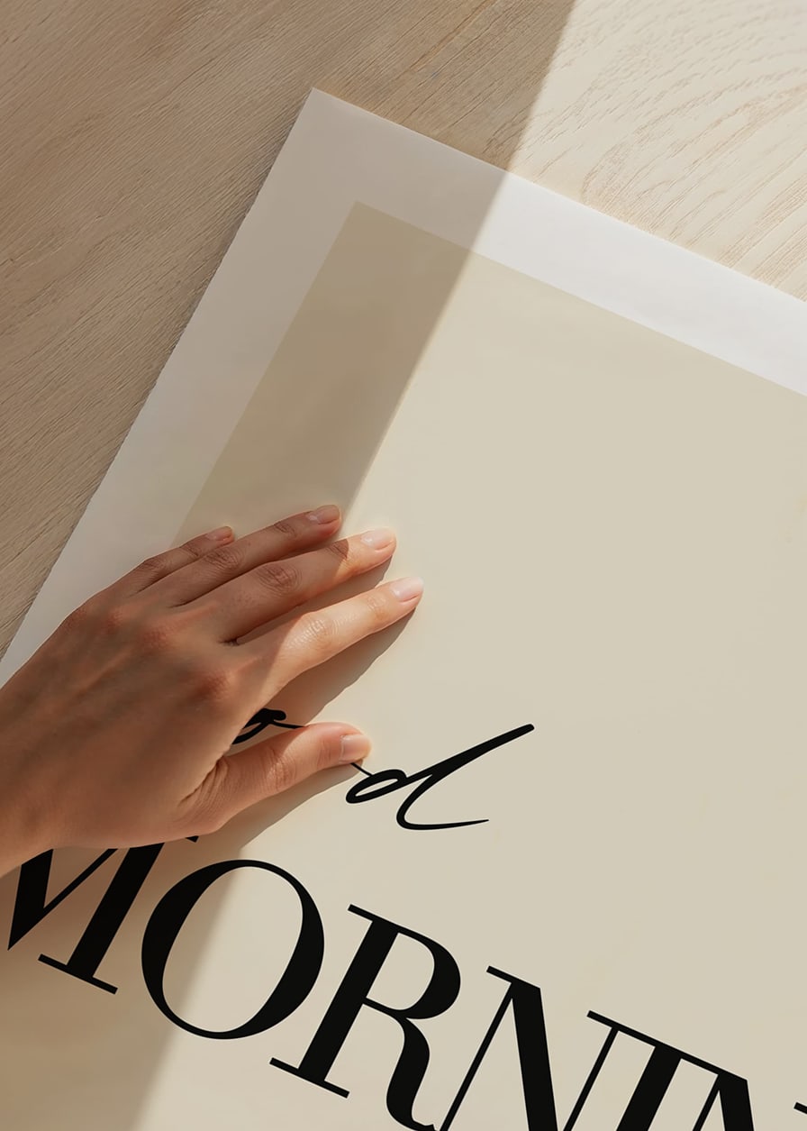Typography with the text good morning on beige background-12
