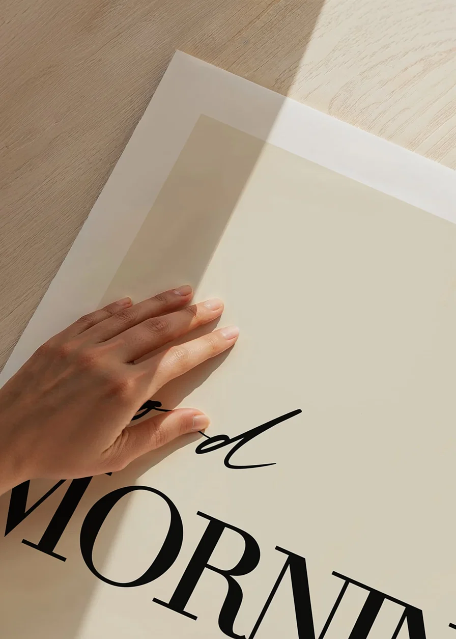 Typography with the text good morning on beige background-12