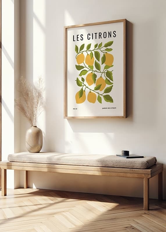 Illustrerade gula citroner med gröna blad på vit bakgrund-12