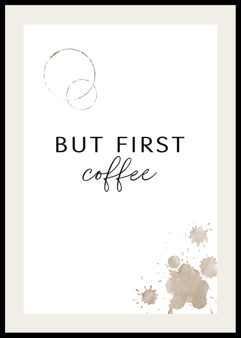 Szöveges idézet fekete színben, kávéfoltokkal fehér alapon-12