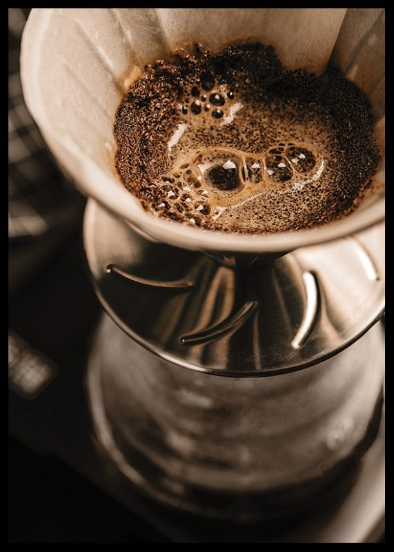 Close-up of coffee maker with filter in brown shades-12