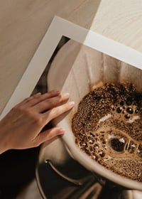 Close-up of coffee maker with filter in brown shades-9