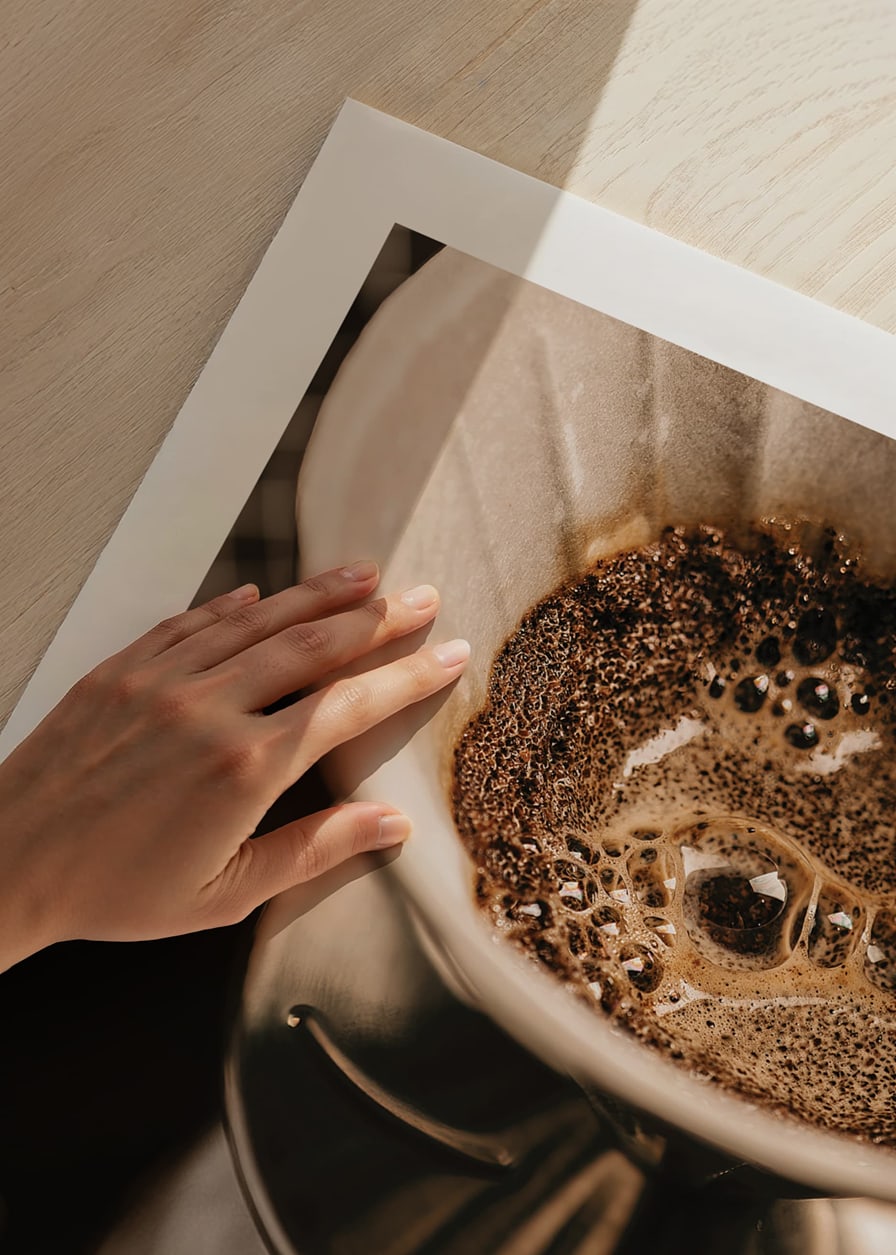 Close-up of coffee maker with filter in brown shades-12