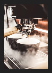Close-up of espresso machine brewing coffee in dark cups-5