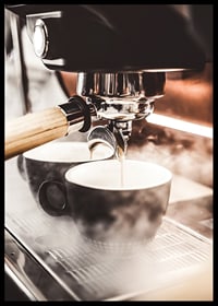 Close-up of espresso machine brewing coffee in dark cups-6