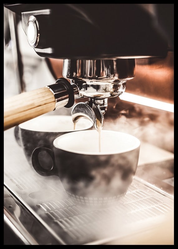 Close-up of espresso machine brewing coffee in dark cups-12