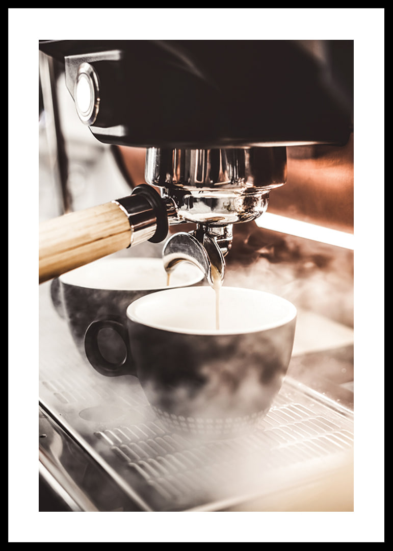 Close-up of espresso machine brewing coffee in dark cups-12