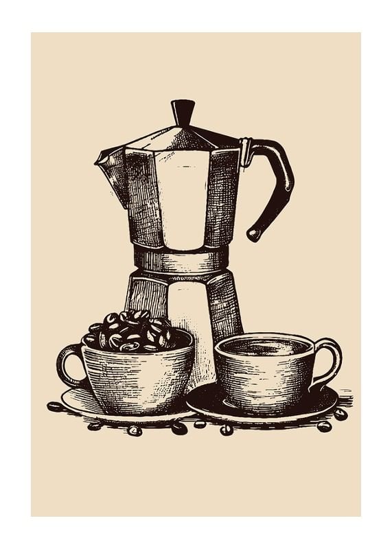 Plagát Old Italian Coffee Maker