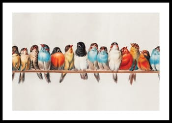 Poster Birds In A Row Landscape