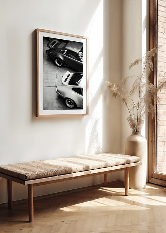 Poster Porsche Vintage B&W crossfade