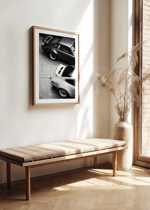 Poster Porsche Vintage B&W crossfade