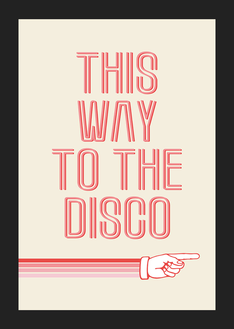 Graphic text illustration with pink text and hand pointing-12