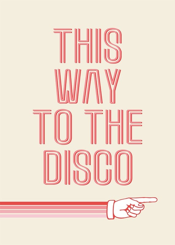 Graphic text illustration with pink text and hand pointing-12