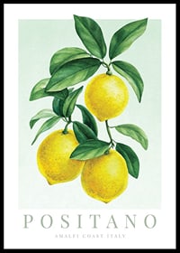 Acquerello di tre limoni gialli con foglie verdi su sfondo chiaro-0