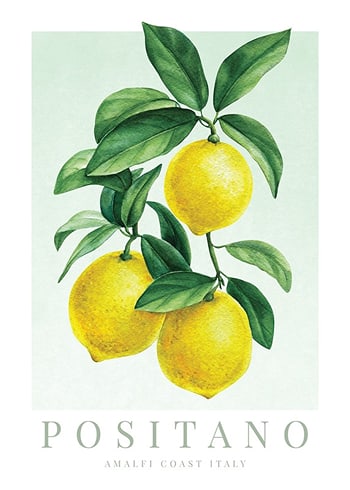 Poster Positano Amalfi Lemons