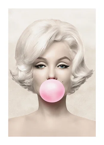 Poster Marilyn Monroe Pink Bubblegum