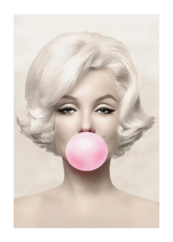 Poster Marilyn Monroe Pink Bubblegum