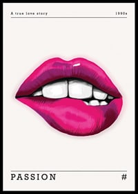 Buze roz ilustrate pe un fundal bej deschis-0