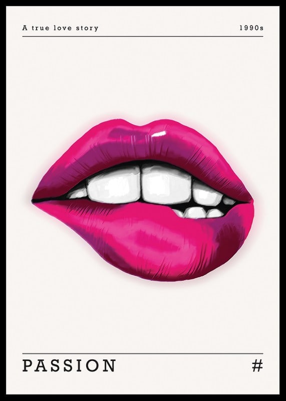 Buze roz ilustrate pe un fundal bej deschis-12