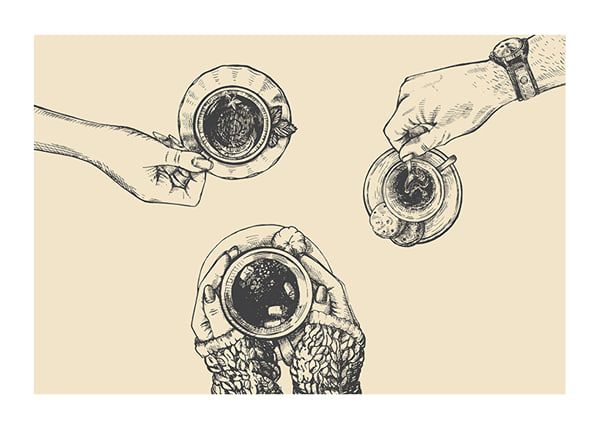 Plakāts Vintage Coffee Drawing