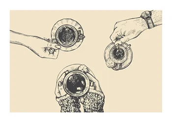 Poster Vintage Coffee Drawing