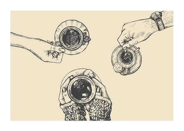 Poster Vintage Coffee Drawing