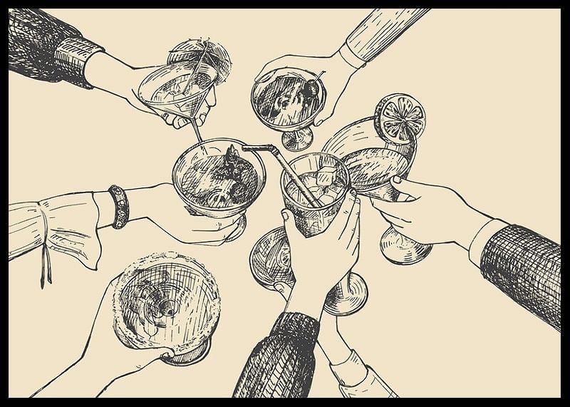 Vintage Drinks Drawing-12