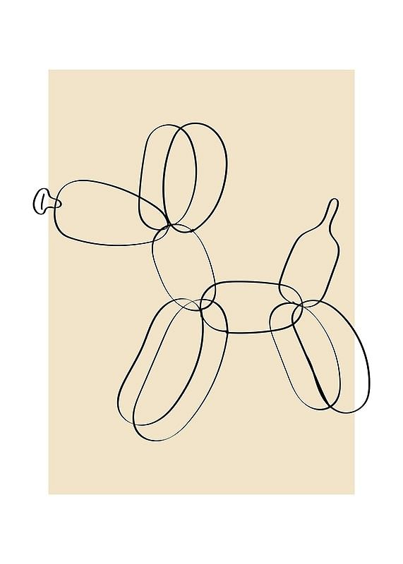 Poster Balloon Dog Line Art