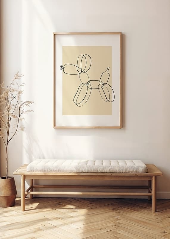Plakāts Balloon Dog Line Art crossfade